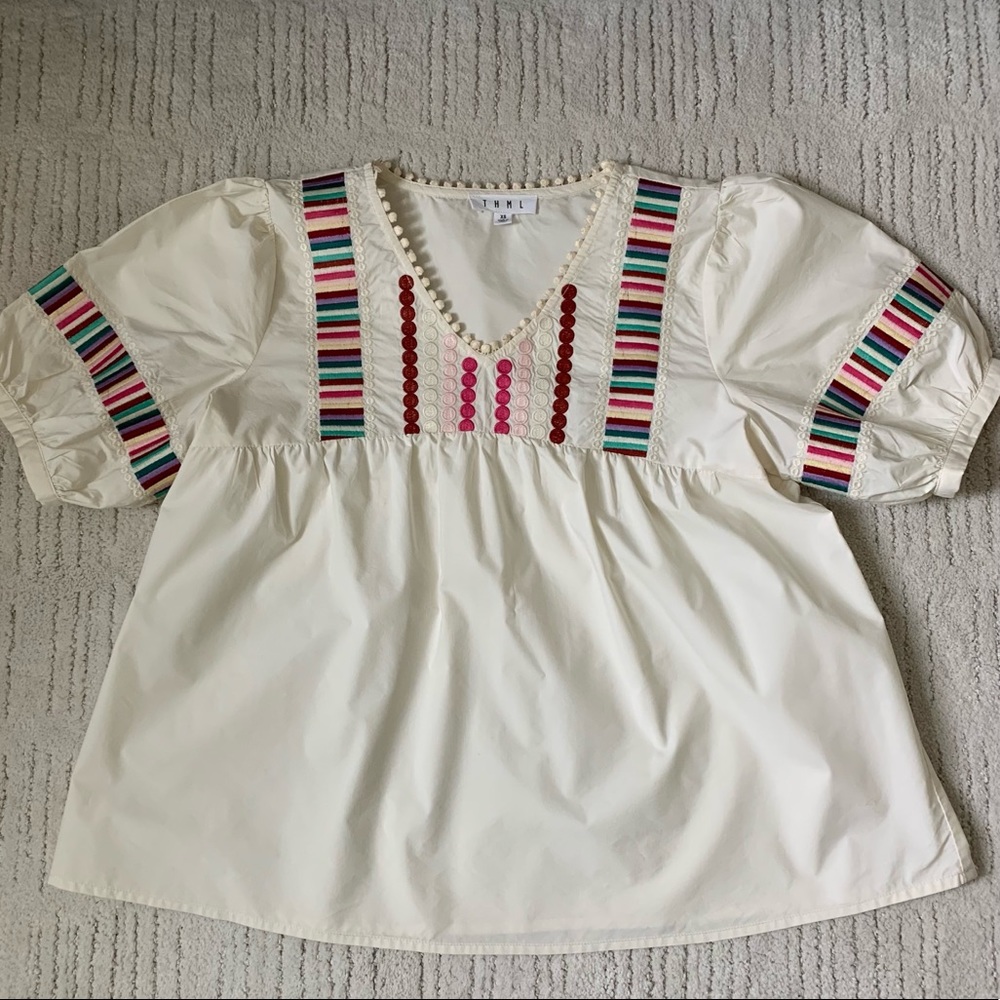 THML white embroidered blouse